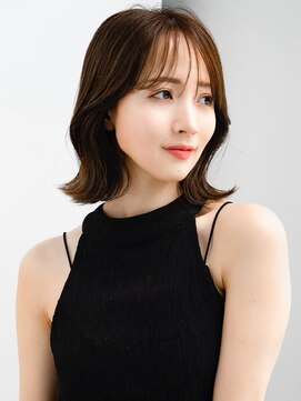 エインアンリー 表参道(AIN.ANLY.) ◯フェイスレイヤーカットくびれボブパーマ薄めバング長めバング