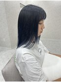 #ネイビーブルー/20代/30代/髪質改善/艶髪カラー