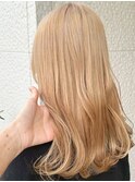 ブリーチあり　Wカラー　ハニーベージュ