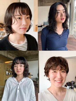 グラス(glass)の写真/まとまりづらい髪も計算しつくしたパーマスタイルでアクセントをプラス♪ショート×パーマでイメチェンも◎