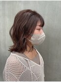 ベージュ×重軽レイヤースタイル