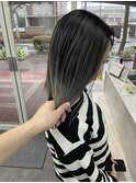 バレイヤージュ×シルバーカラー