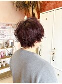 着物ヘア/大人ガーリー/ダークアッシュ/似合わせカット