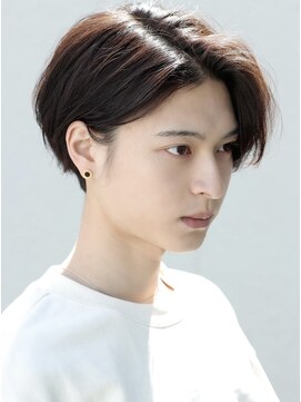 エラン 新宿 新宿三丁目(Elan.) メンズセンターパート耳掛け毛流れナチュラルパーマ