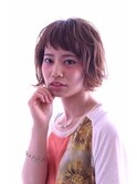 パステルカラー×ラフなショートボブ