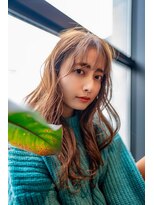 ケアリー 武蔵小杉(Carelly)&nbsp;大人かわいい前髪セシルカットココアブラウンフリンジウェーブ