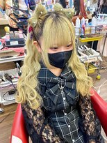 ヘアセットアップス(UP's)&nbsp;可愛いスタイル(*´▽｀*)立体リボンツインハーフウェーブ巻き♪