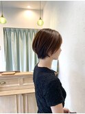 黒髪/ボブルフ/ネビージュ/小顔/ワンレン/ボブ/ショート/前髪