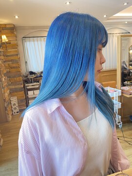 アロマ ヘアー ルーム 新宿3号店(AROMA hair room) 夏／ターコイズカラー／マリンブルーカラー／デザインカラー