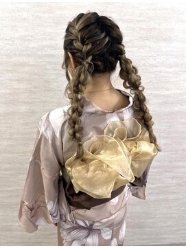 クラビス(CLAVIS) 浴衣着付け　ツイン編み下ろし