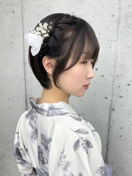 ビューブルー 亀戸錦糸町(VIEW BLUE) ◎ 美髪シアーカラーピンクブラウンショートカットアレンジ