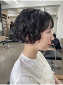 【中目黒】黒髪ショートボブのくるくるパーマスタイル！