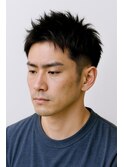 大人黒髪無造作アップバンク刈上げショート20代30代