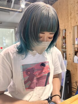 ナンバー ユアイロ 川崎(N° uairo) ウルフカット/インナーカラー/デザインカラー