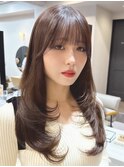 韓国風レイヤーカット髪質改善ダブルカラーハッシュカット