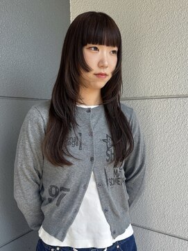 ヘアーアイストゥーレ(HAIR ICI TRE) 姫カット ロングレイヤー マロンブラウン ブリーチなしカラー