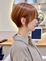 シー バイ ロンド 新宿(Sea by Lond)&nbsp;【福島】アプリコットオレンジ耳かけくびれヘアショートボブ新宿