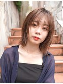 ミディアムレイヤーカット10代20代インナーカラーミディアム
