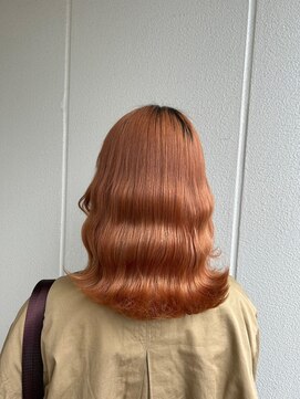 ガリカ シーム(Gallica/SEAM) 【桑原雪音】ゆるふわウェーブミディ/透明感オレンジベージュ