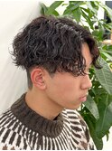 センターパート波巻きパーマスパイラルパーマツイストスパイラル