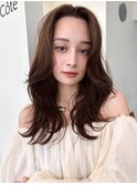 艶感こなれヘア愛され前髪メルティカラーウェーブミディアム