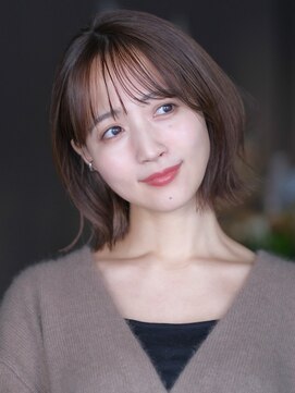 ガーデンヨコハマエスト(GARDEN YOKOHAMA est) イメチェン　外ハネボブ　美髪　ワイドバング　ミディアム　前髪