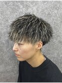 ホワイトメッシュ×ツイストスパイラルパーマ