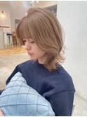 くびれウルフ◎韓国レイヤーカット/ブリーチ◎ホワイトブロンド