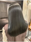 【イエベさんにおすすめ】ダークオリーブカラー艶出し縮毛矯正