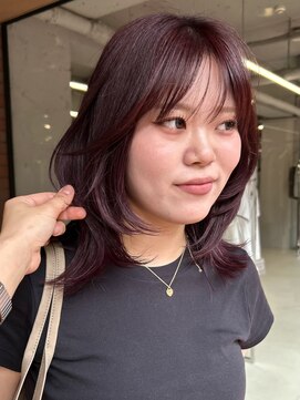 ノラ ヘアーサロン(NORA HAIR SALON) 【大久保】ダブルカラーで作るカシスレッドカラー
