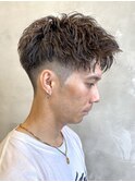 メンズスパイキーショートツイストスパイラルパーマ刈り上げ調布