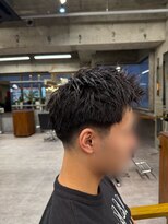 タメ(tame-)&nbsp;サーフカール/フェザーパーマ/ブルーブラック【都賀/メンズ】