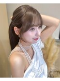 ミニウルフレイヤーカット顔周り前髪韓国ミディアムロング/池袋