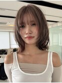 ハイトーンレイヤーボブミディアムレイヤーショートウルフボブ