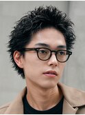 アクティブショートフェザーパーマルーズショートセンターパート