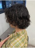 ウルフヘア/メンズ/ウルフカット/スパイラルパーマ/波巻き