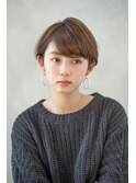大人かわいい☆小顔あざとショートボブ×透けグレージュ