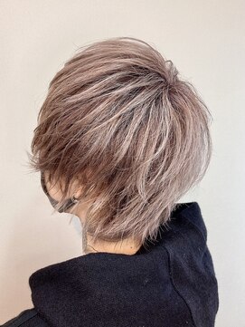 プログレスプラス ★ハイトーンカラー★メロウグレージュ★メンズミディアムボブ