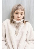 《Utoo e's つくば美容室 》ワイドバング×ベージュ(Genta)