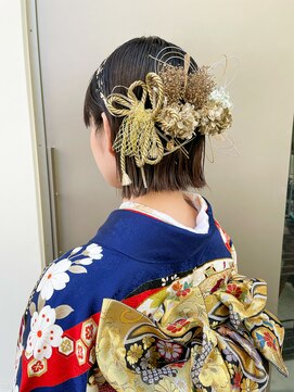 ヘアー アイス カンナ(HAIR ICI Canna) 水引×金箔アレンジ