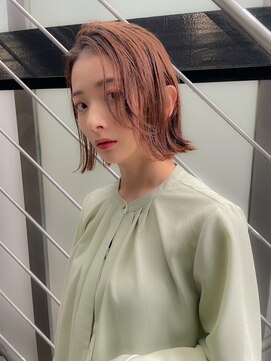 ロビー(LOBBY) 『LOBBY』 切りっぱなしボブ×オレンジカラー◎