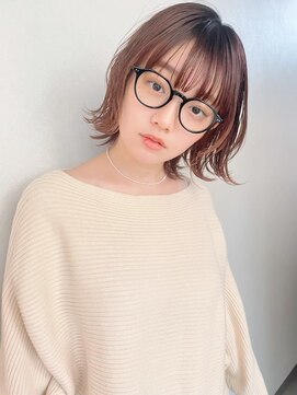 ロシェ 横浜店(loche) デザインカラーオリーブベージュ×ダブルカラーボブ×横浜