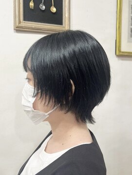 ランプ ヘアー(lamp hair) ショートウルフ×ブルーブラック/lamp 清水