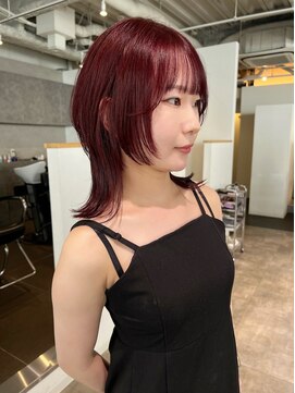 カフ(CAF) CAF/松本/ウルフカット/ボルドーカラー/大阪/心斎橋