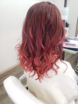 ビーオーダーズ(B-order's) 20 30 40代 バレイヤージュ×ピンクオレンジ