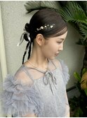 お団子×三つ編み　リボンのツインアレンジ！
