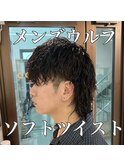 ソフトツイストパーマ　メンズサロン　マッシュ　カット　長崎