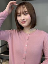 トリッカ シブヤ(TRICCA SHIBUYA) 大人ボブ渋谷レイヤーカットミディアムボブブラウンベージュ