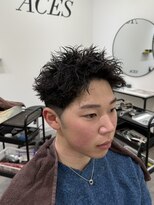 エース(ACES) スパイキーショート×刈り上げ×ピンパーマ