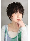 黒髪/暗髪ショートパーマ